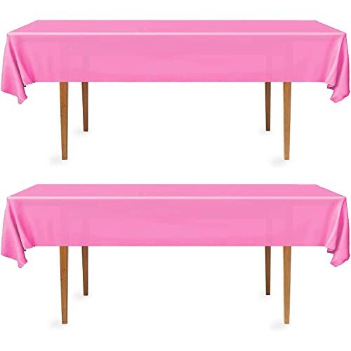 2 Rectangular Tablecloths BPA-Free Plastic, 54 2 Pack - Rectangle Fuchsia Pink