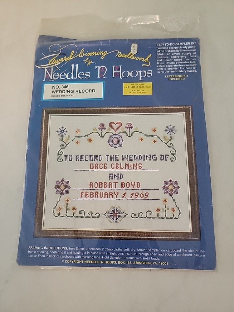 Needles n Hoops/NO.346 WEDDING RECORD/Sampler Kit