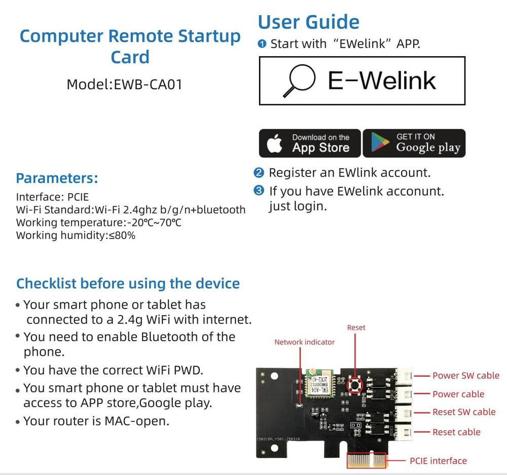 Huacaoe Smart Desktop Computer Boot Card, Remote Control, timed on/Off,...