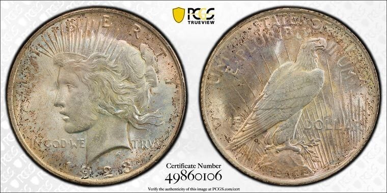1923 $1 PCGS MS63 Peace Dollar