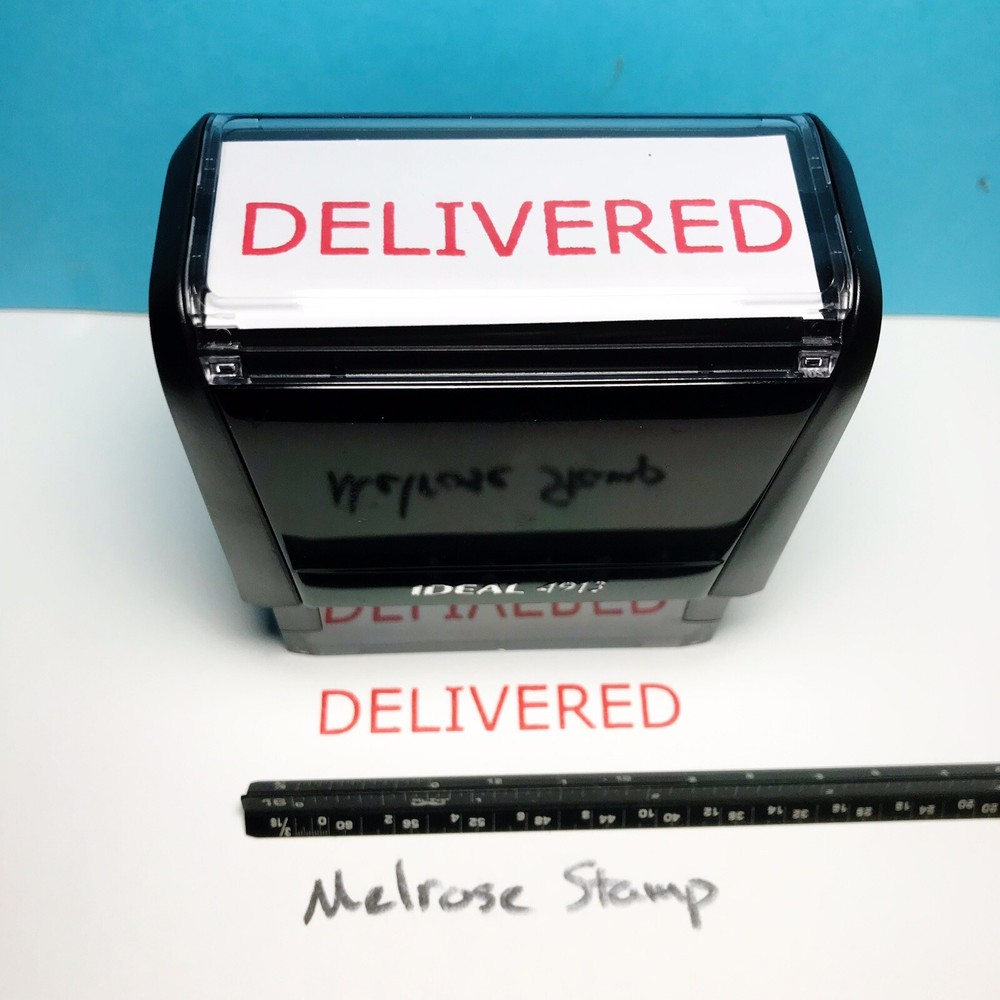 Delivered Rubber Stamp Red Ink Self Inking Ideal 4913