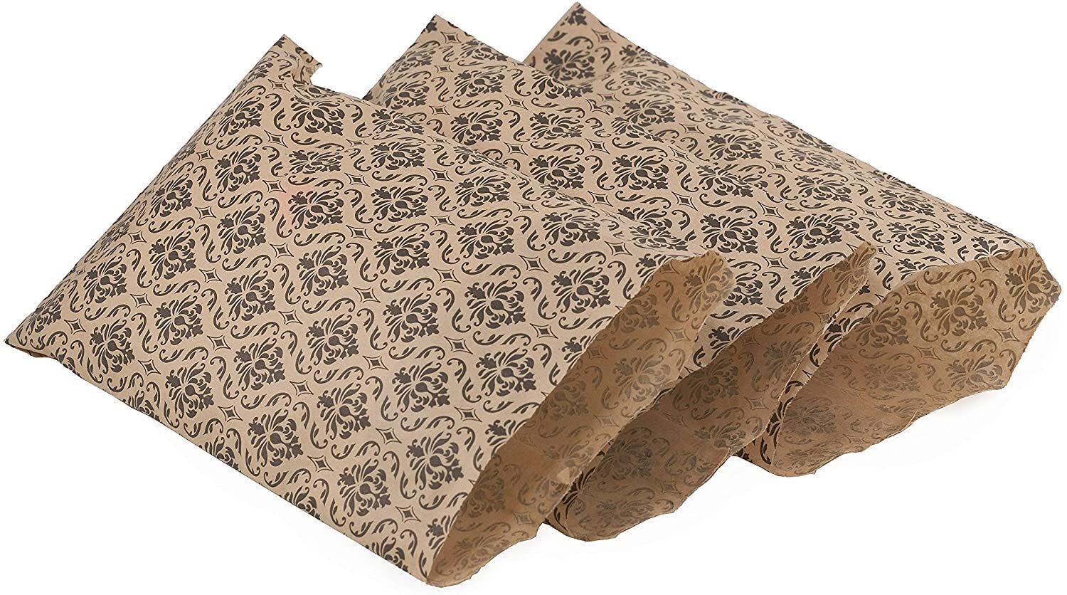 Damask Flat Paper Gift Bags for Merchandise, Crafts, Party Favors, Retail,...