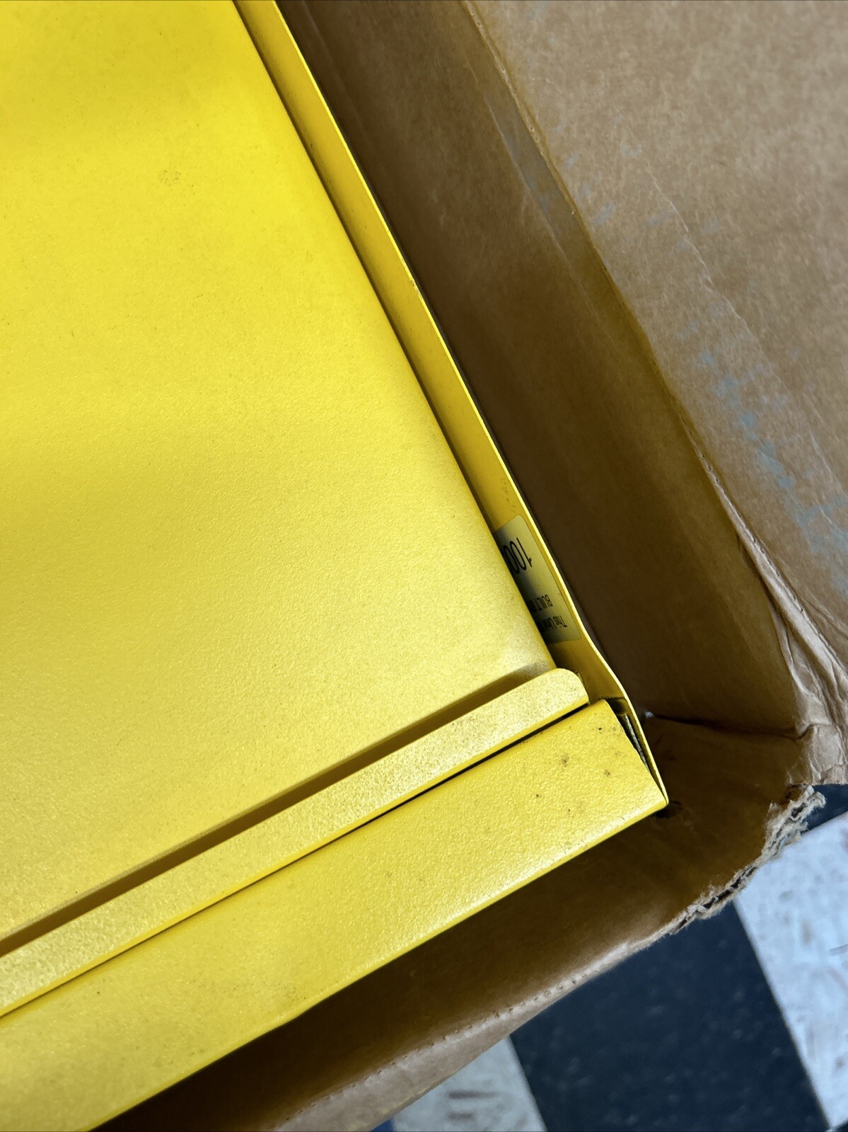 WALLWRITE WW-100SC-T93 Wall Mounted Desk, 20x13-1/2x3-3/8 In, Yellow with key