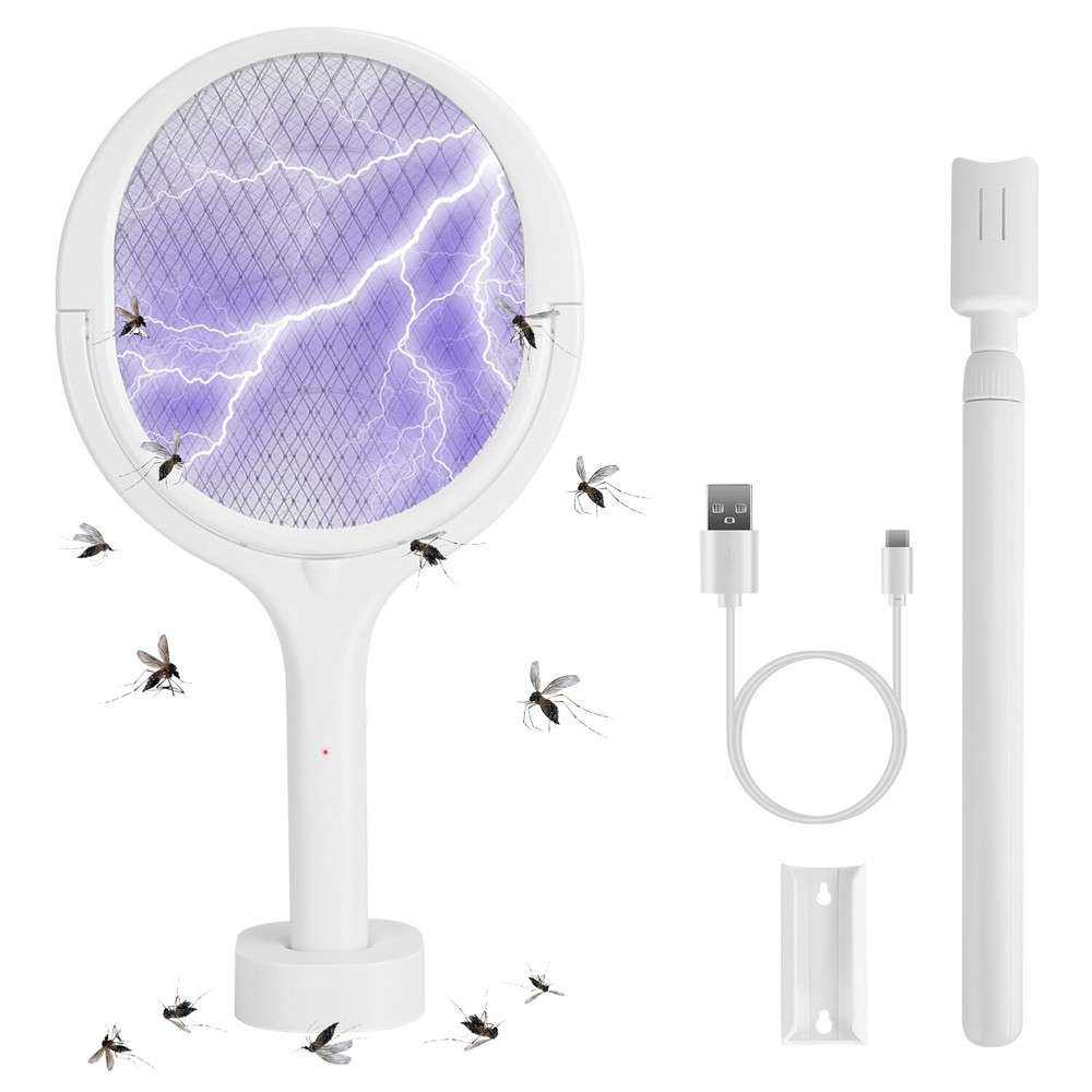 90º Rotating Electric Bug Zapper Racket Bug Zapper Mosquito Swatter Zapper Mini
