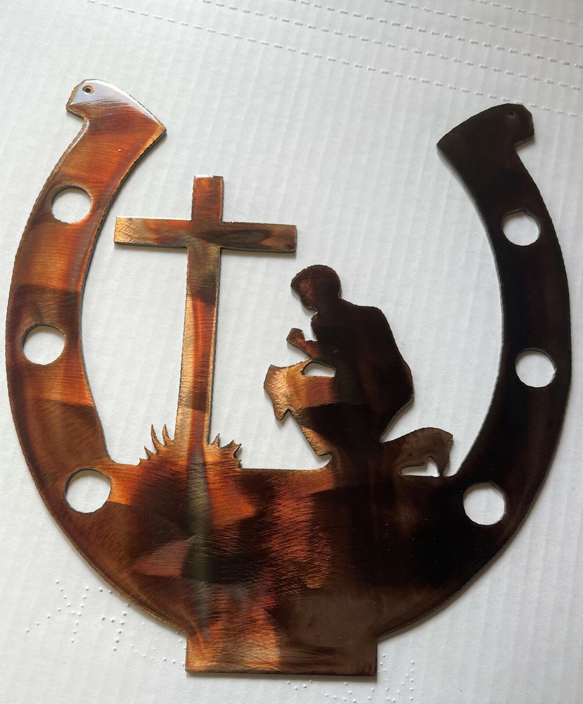 Cowboy Praying at the Cross Wall Accent