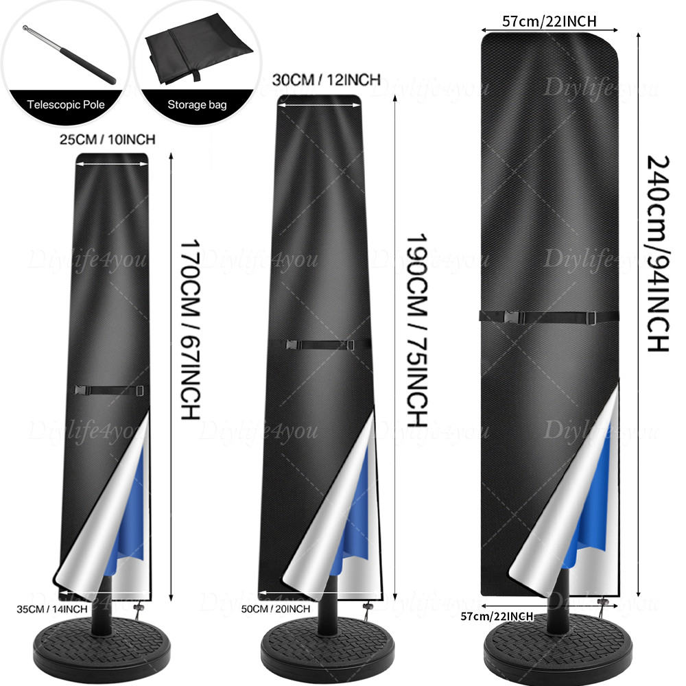 Heavy Duty Outdoor Patio Umbrella Protective Cover Waterproof Canopy 6-13'ft USA