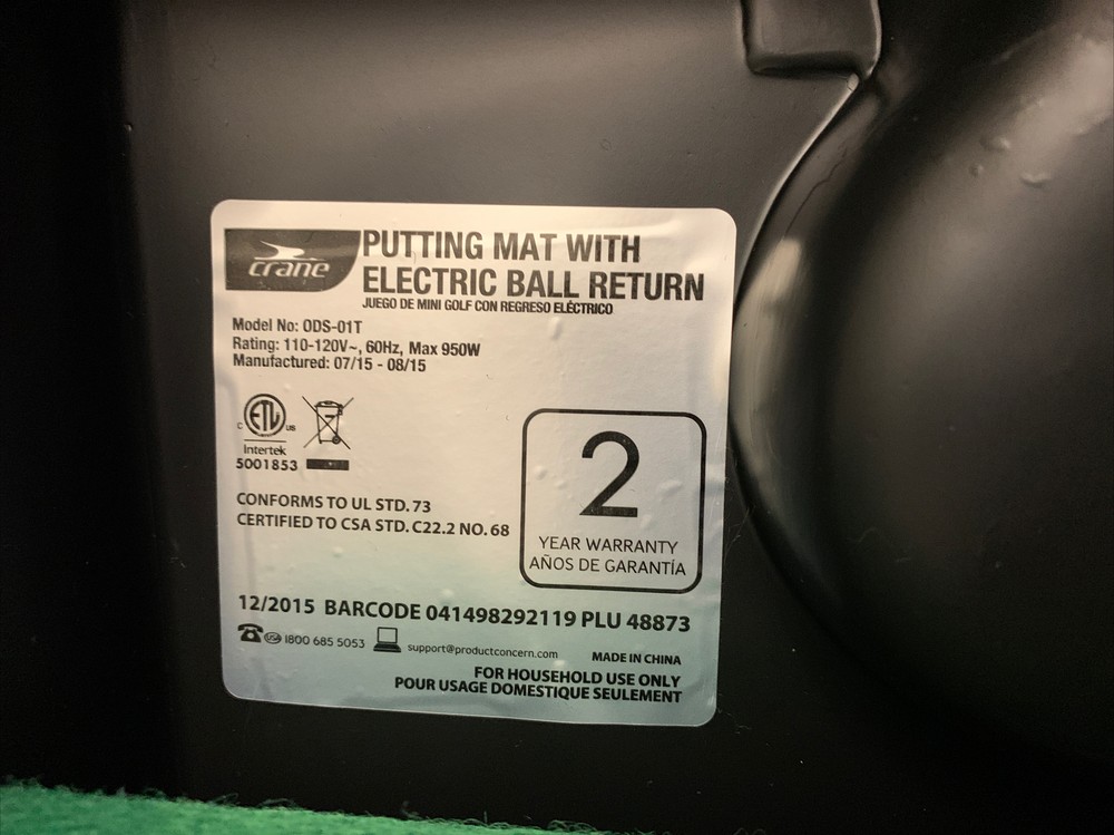 Crane Sports Golf Putting Mat Portable Auto Ball Return Function Practice Train