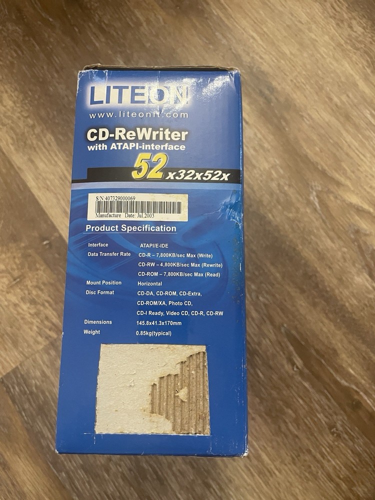 LiteOn CD-ReWriter 52x32x52x ATAPI/E-IDE Interface New Open Box