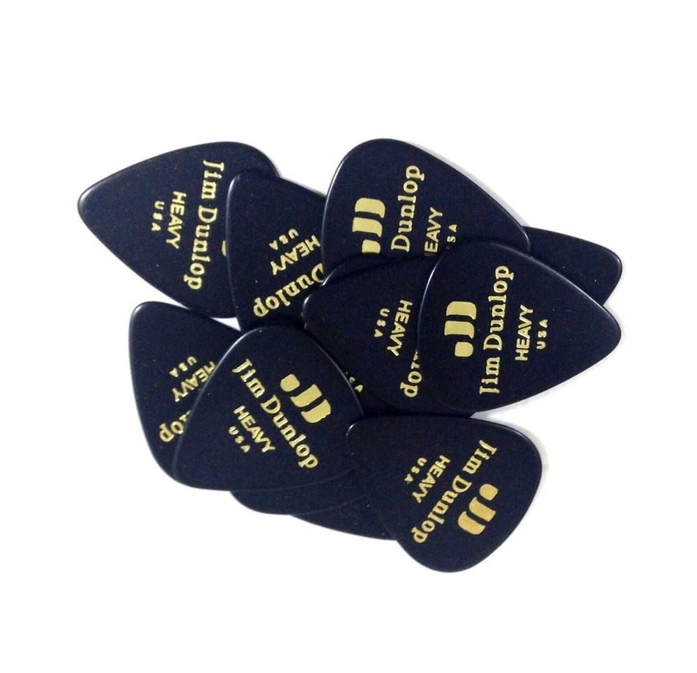 Dunlop Guitar Picks Classic Celluloid Heavy Black 12 Pack
