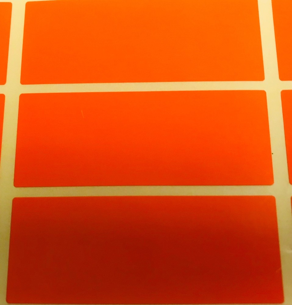 Large Orange 30 x 78mm Colour Code Rectangles / Box Stickers - Sticky Labels