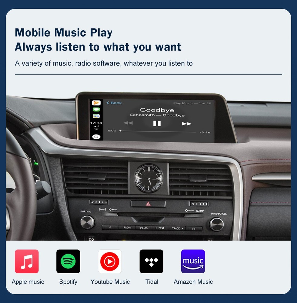 Roadtop Wireless CarPlay Android Auto Retrofit Kit Module For Lexus RX 2016-2019