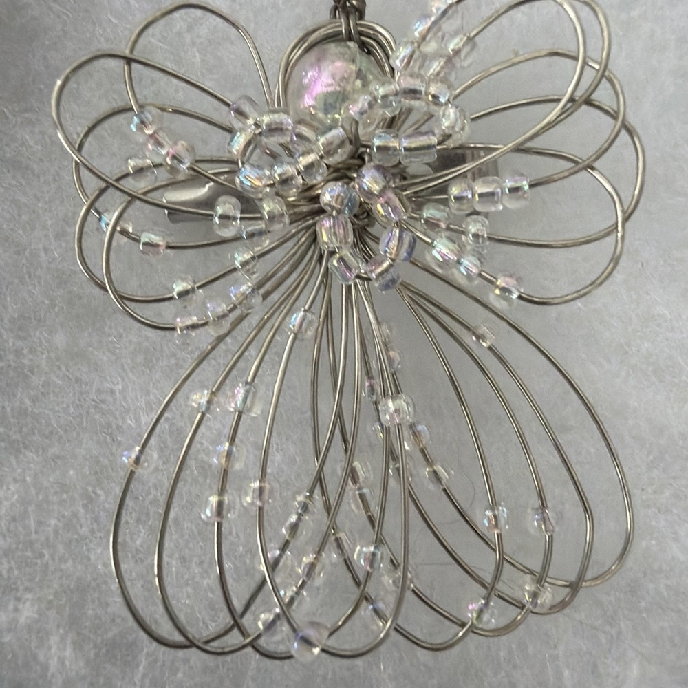 Angle Pin Silver Pearl Beads