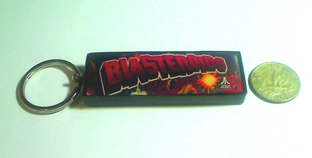 Blasteroids Arcade Marquee Coin Door accessory Keychain