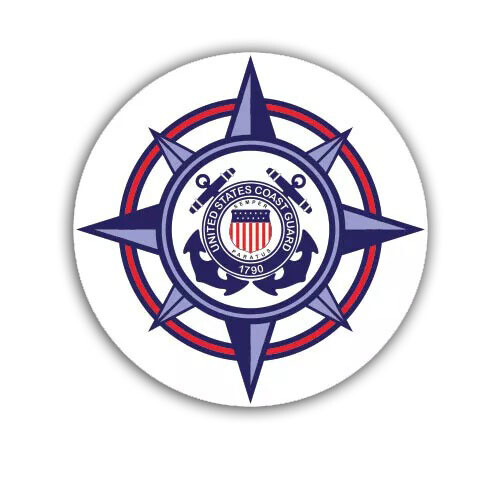 Round US Coast Guard Auxiliary Seal Sticker