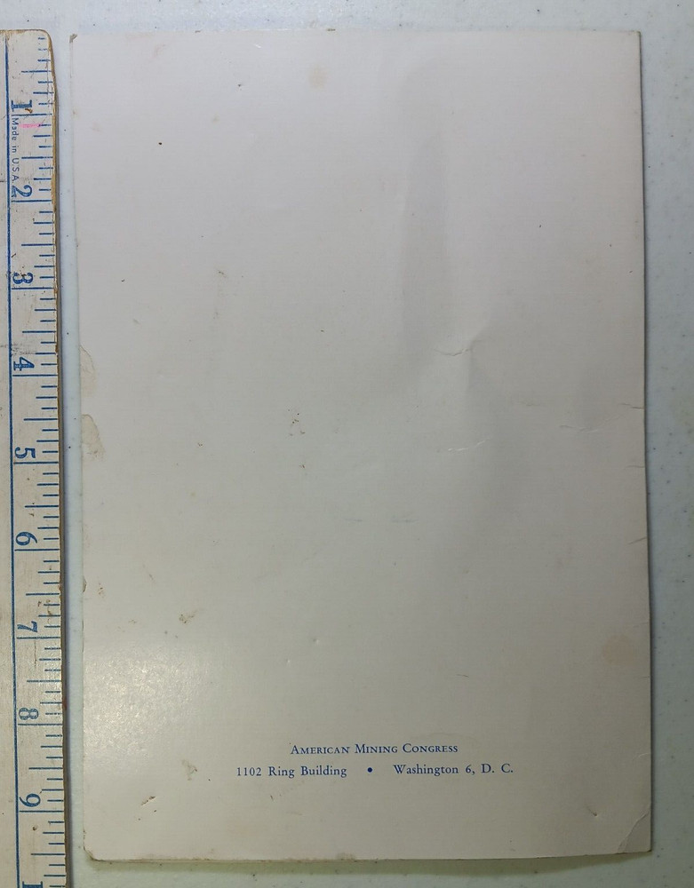 Vintage 1948 American Mining Congress Coal Convention Dinner Program