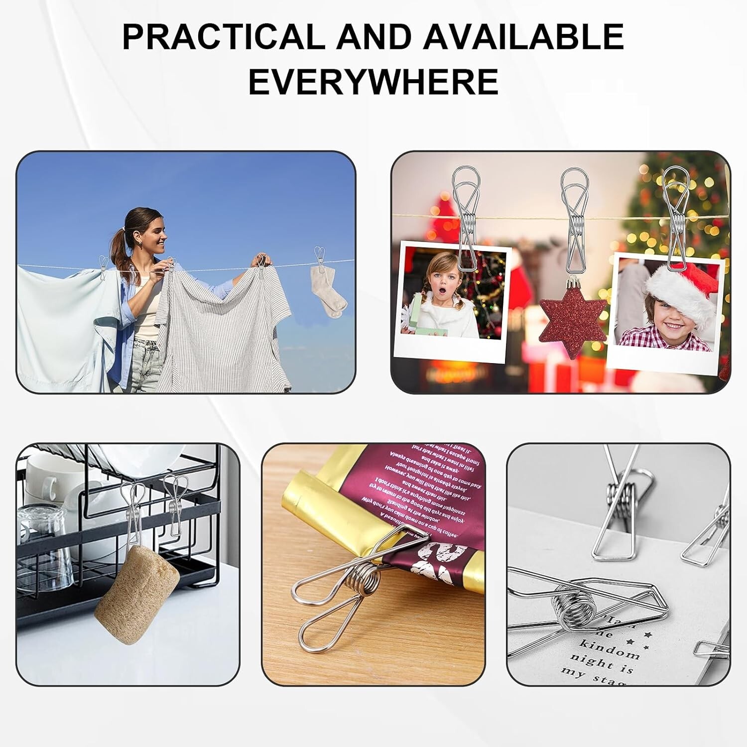 Clothes Pins Heavy Duty Outdoor 30/40 Pack Stainless Steel Clothespins Metal