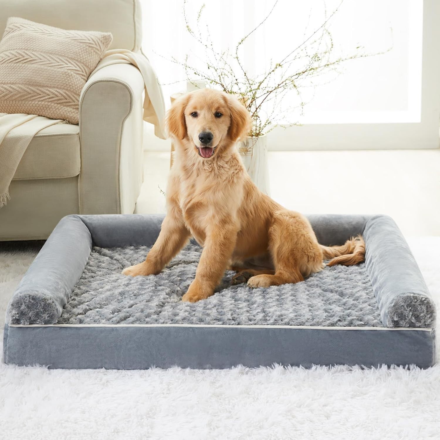 Durable Waterproof Dog Bed for Medium to Large Dogs