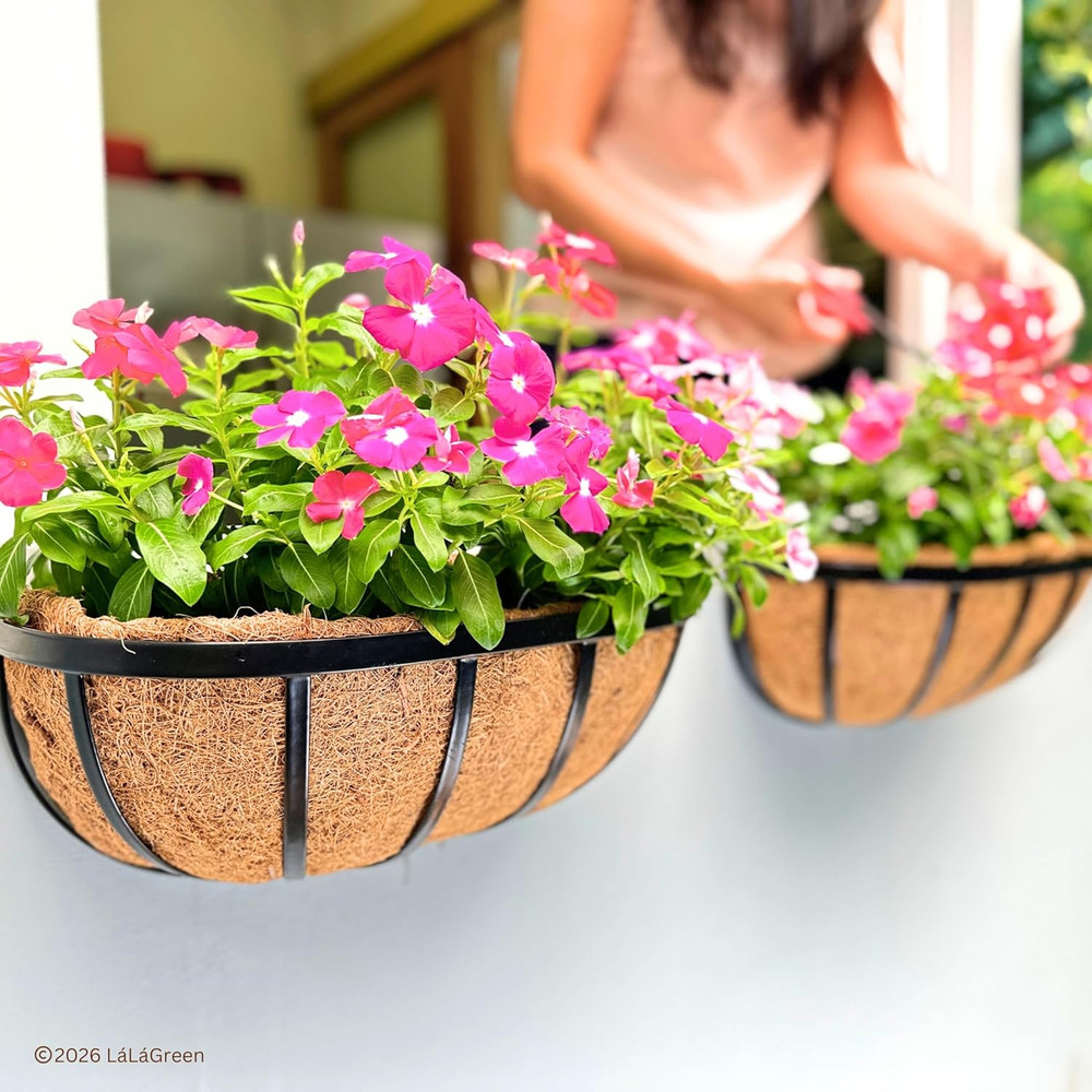 Lalagreen 16" (2 Pack, Half Rounded Rectangular) Trough Coco Liners – Medium Coi
