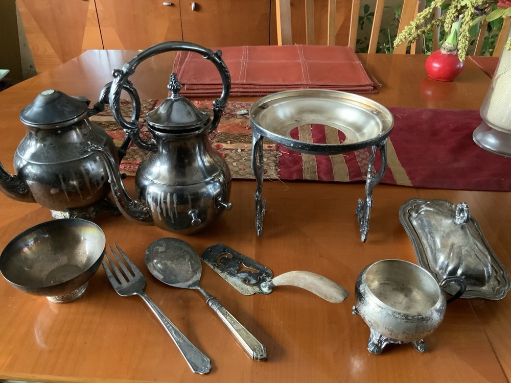 FB Rogers Silver Plated Teapots & assorted Items