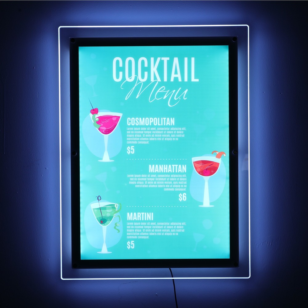 Wall Mount LED Art Picture Frame Light Box, LED Light Advertising Display Frame