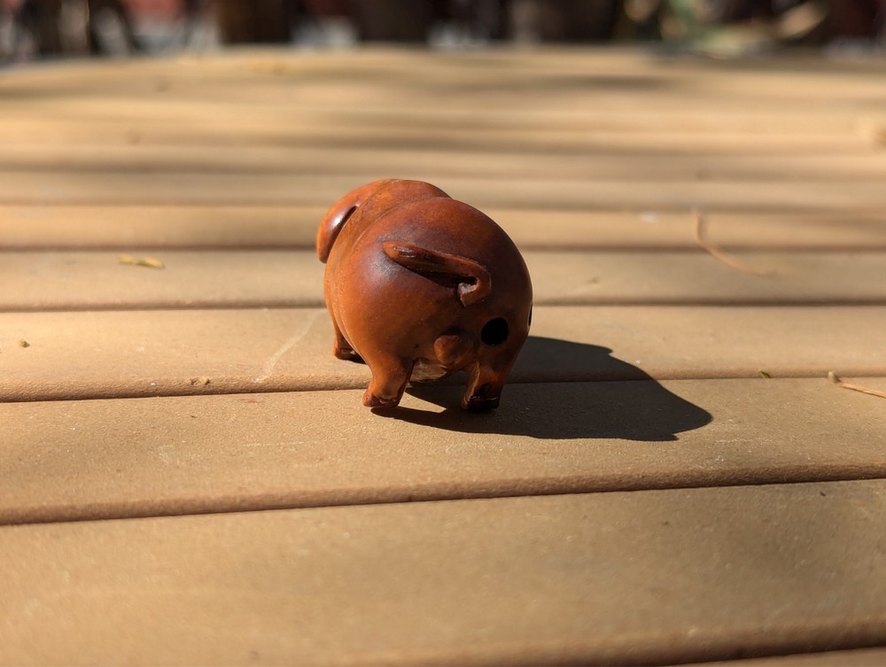 netsuke pig Japanese charm