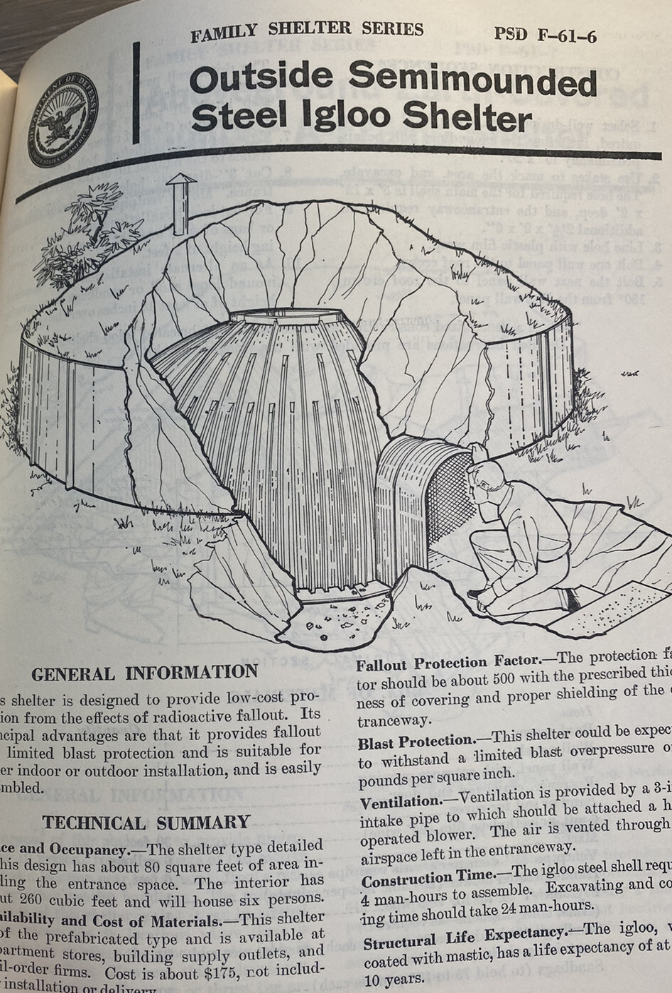 Vintage 1962 Civil Defense Cold War Era Family Fallout Shelter Designs Book