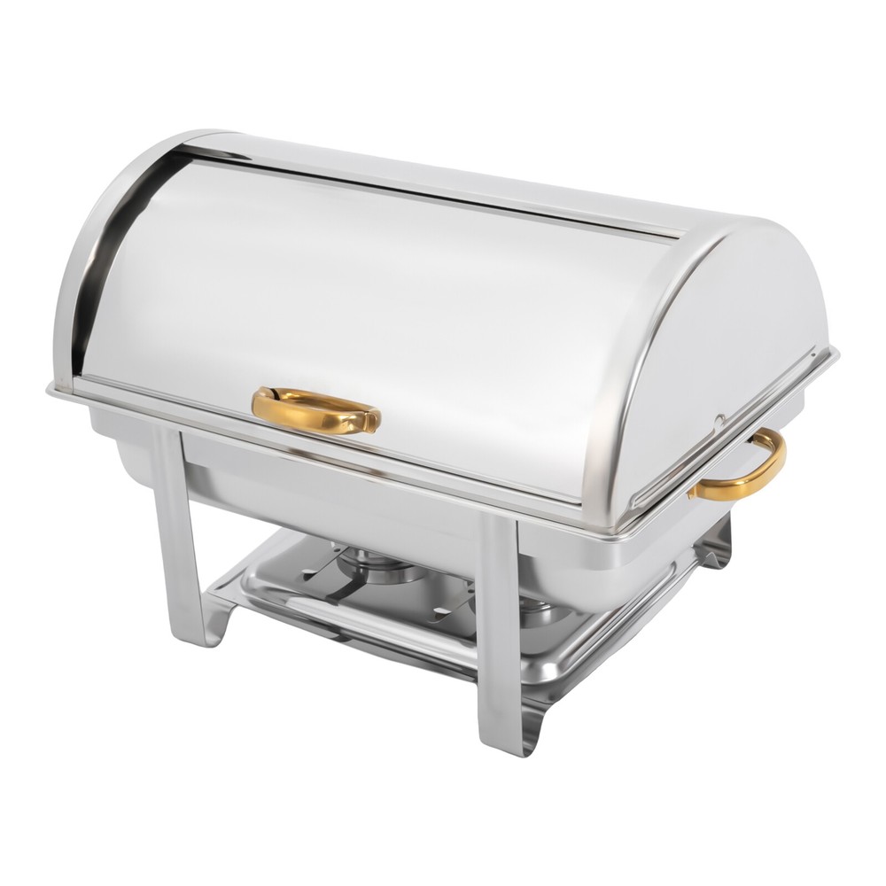 9L Rectangular Stainless Steel Double-compartment Chafing Dish Buffet Warmer HOT