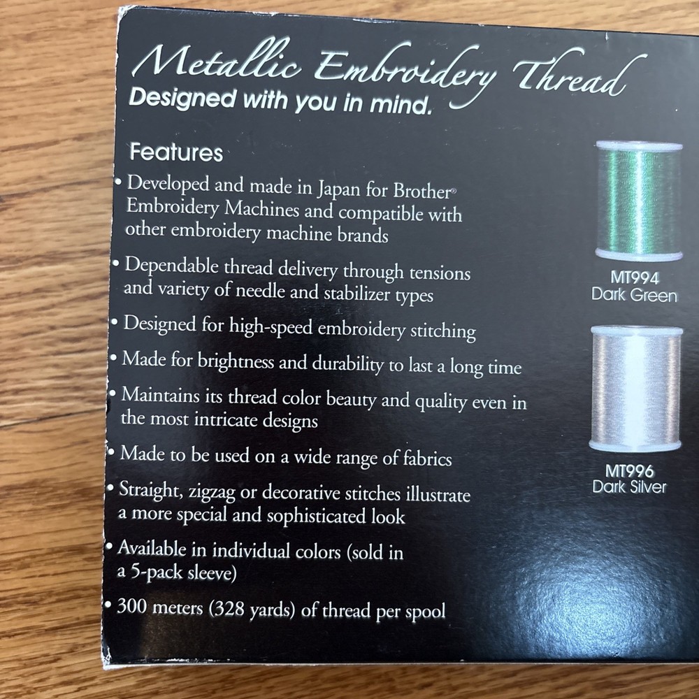 Brother 14 Spool Metallic Machine Embroidery Thread Set MTPK14