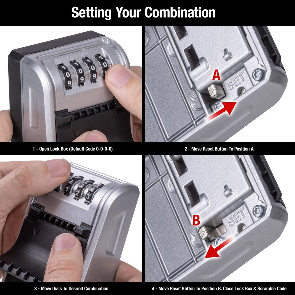 Master Lock 5481EC High Capacity Wall Mount Key Lock Box, Combination Dial