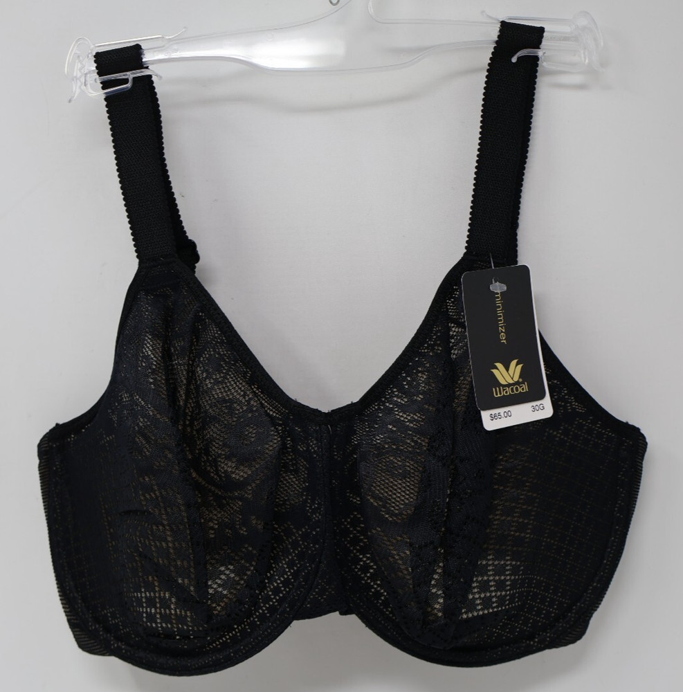 Wacoal Visual Effects Minimizer Bra 857210 30G Black NEW w/ Tags
