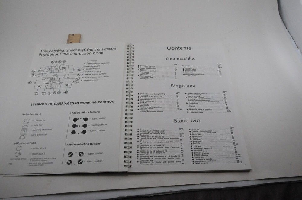 Vintage White Knitting Machine Instruction Book SIT