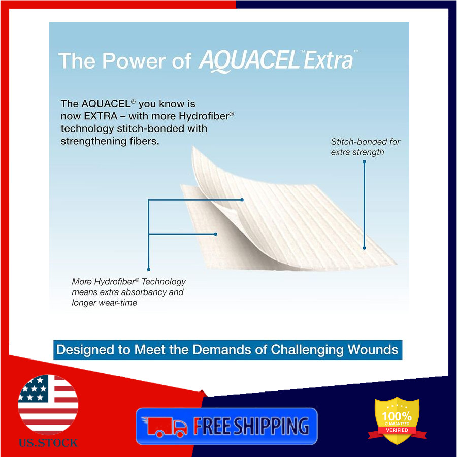 ConvaTec AQUACEL Extra 6"x6" Hydrofiber Dressing High Absorbency 5ct Box