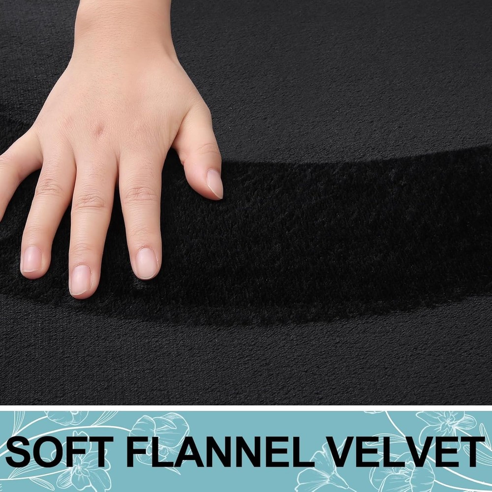 Non Slip Washable Bath Mat - Black Memory Foam