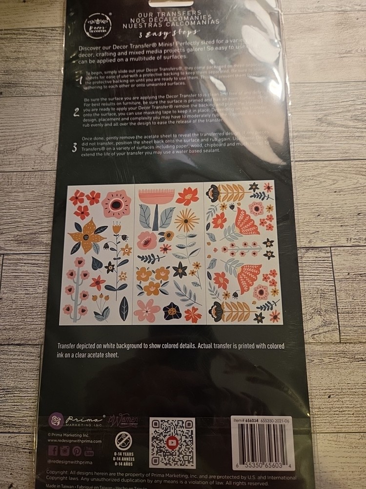 ReDesign with Prima Transfer - Doodle Flowers