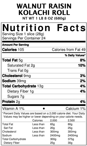Walnut & Raisin Filled Kolachi Roll