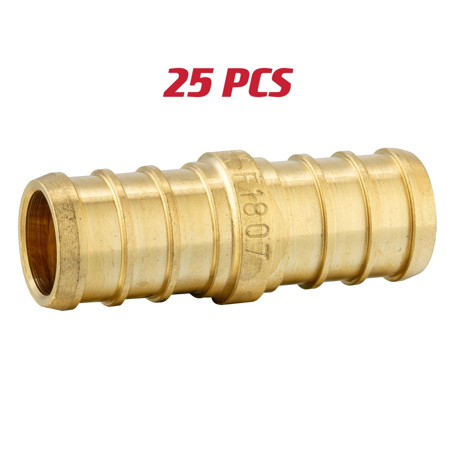 25 PCS EFIELD 1/2" Pex Straight Coupling Brass Crimp Fitting, Lead Free-NSF