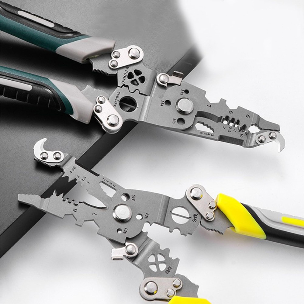 18 in 1 Foldable Wire Stripper, Multifunctional Folding Professional Yellow
