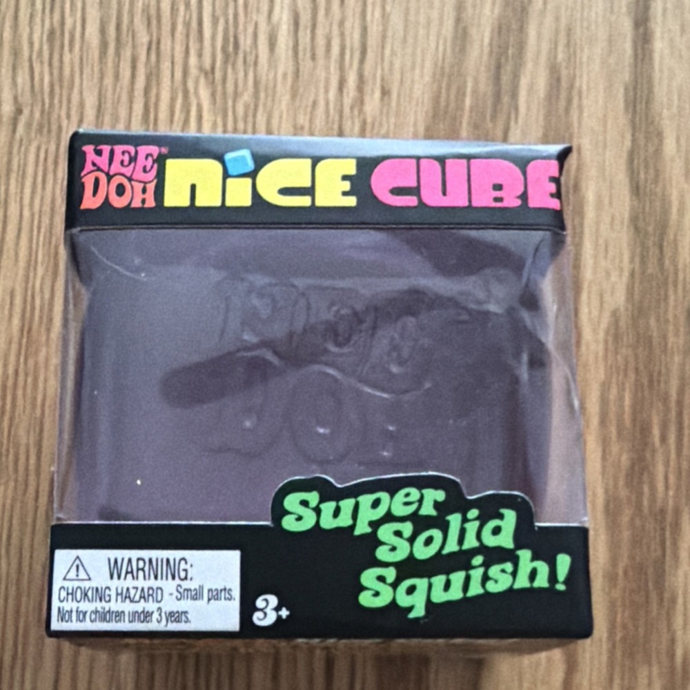 Nee Doh Nice Cube Super Solid Squish Squeeze Toy Purple Ages 4-7 3+ Years