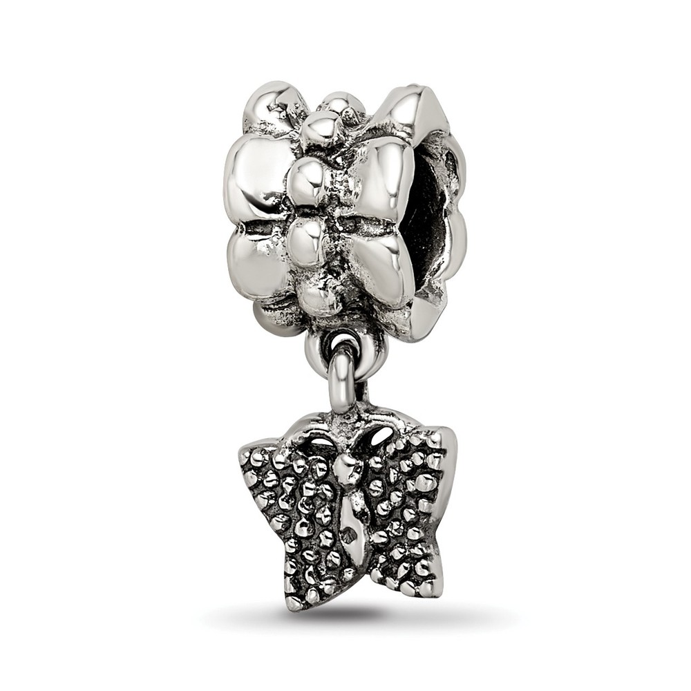 Silver Reflections Butterfly Dangle Bead QRS513