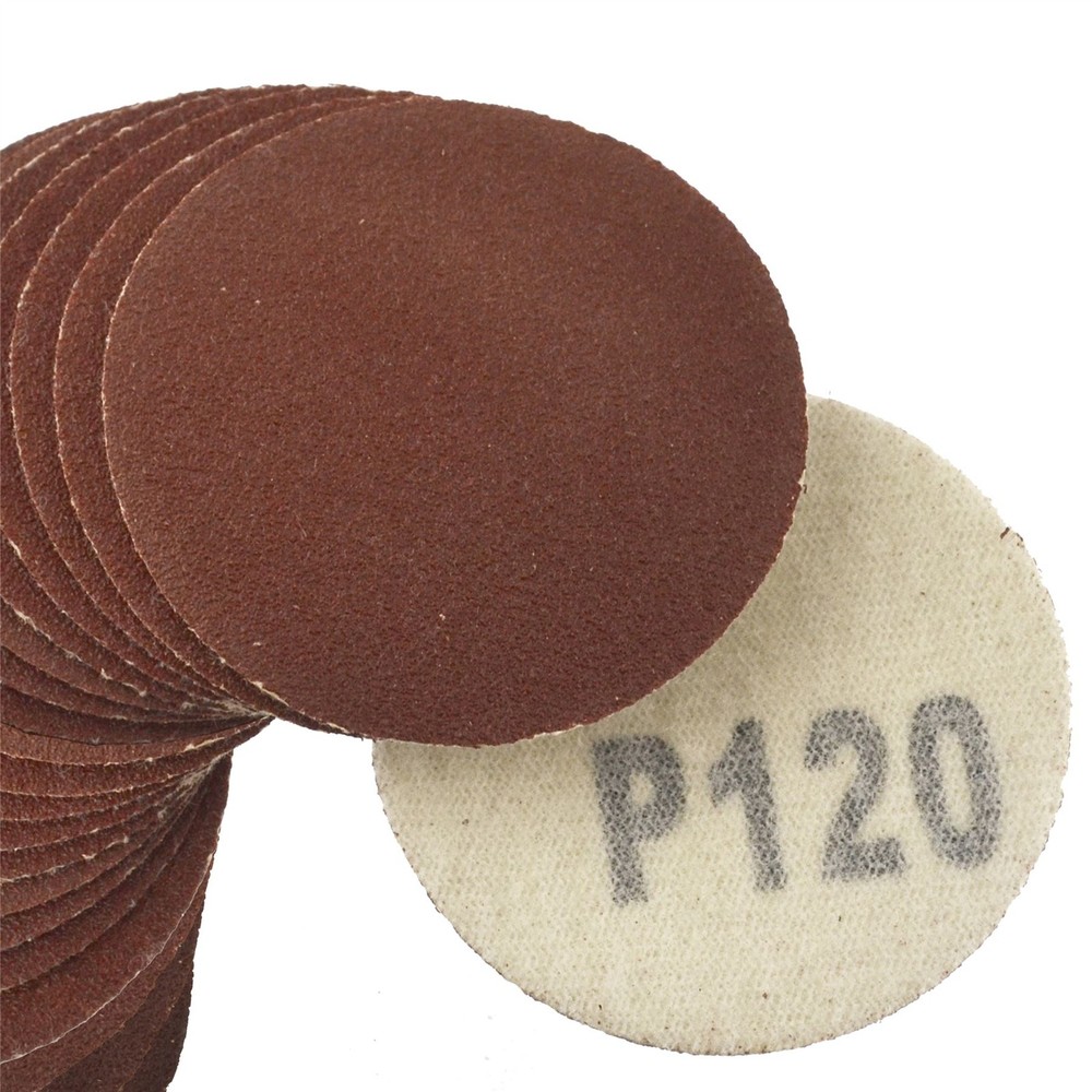 100 Pack Hook/Loop DA Sanding Grinding Abrasive Pad 120 Grit Discs 2" (50mm) AT
