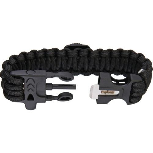 Explorer 7.5" Paracord Bracelet with Compass Hang Packaged