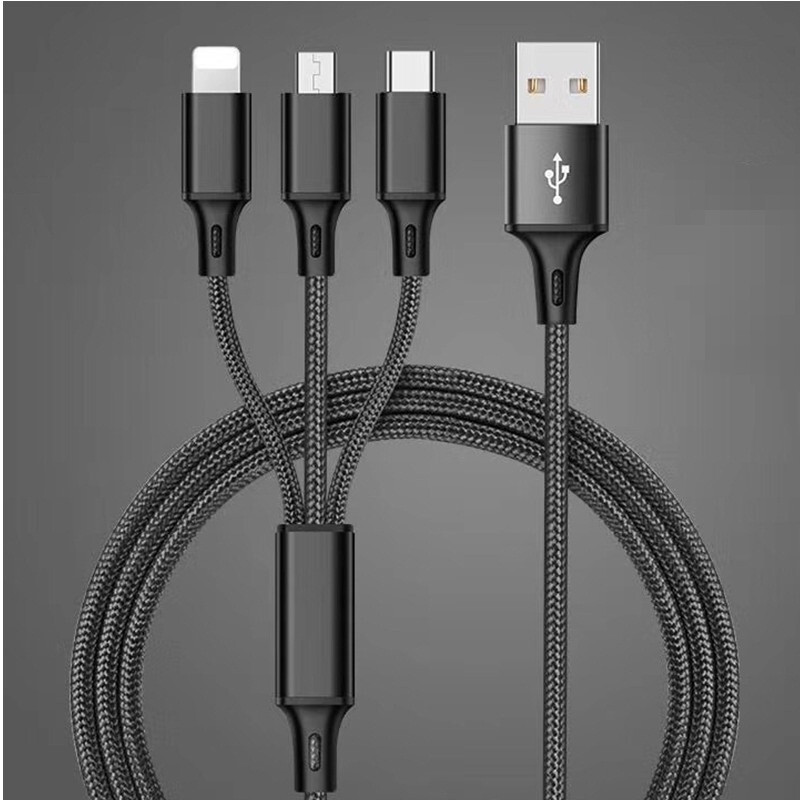 Mobile Phone Charging Cable 3in1 Type-C Micro USB iOS for iPhone Samsung Huawei