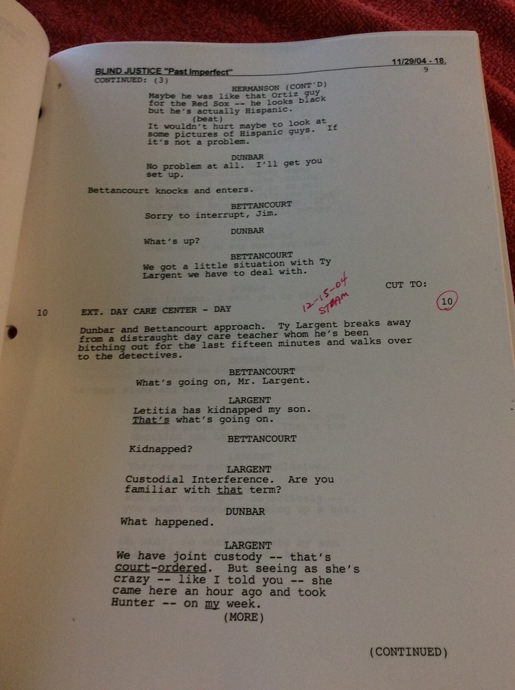 ORIGINAL SCRIPT BLIND JUSTICE PAST IMPERFECT STEVEN BOCHCO RON ELDARD NICHOLS