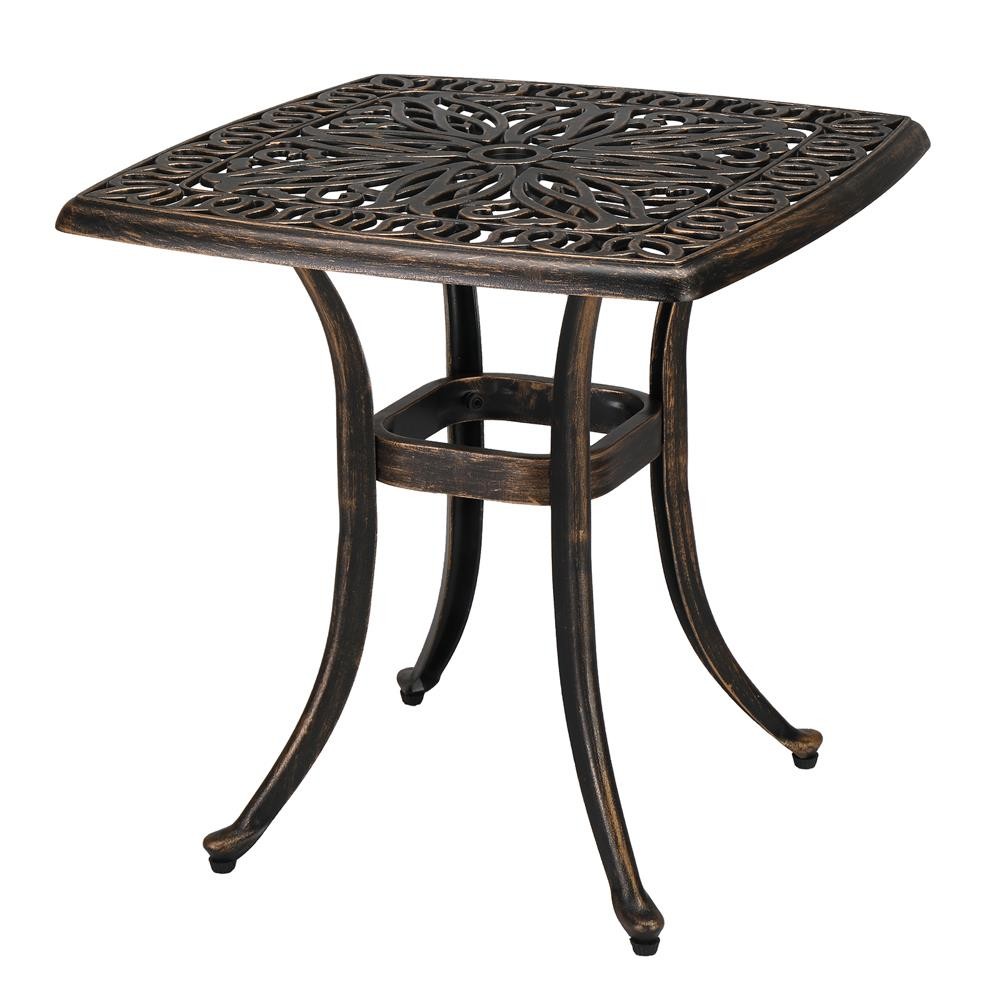 Coffee Dining Table 21inch Square Garden Cast Aluminum Table for Outdoor Garden
