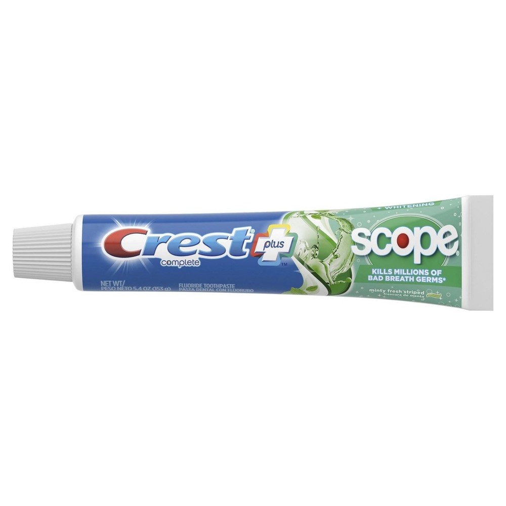 Crest Complete PLUS Scope Toothpaste 153 g (2 PK) Minty Fresh Striped EXP 4/26
