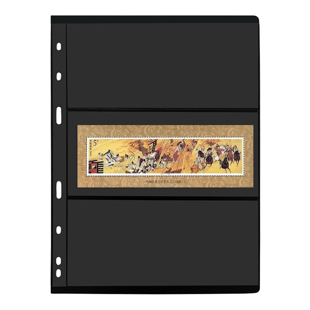 20 Sheet Stamp Pages, 3 Rows Pages for Stamp Collectors, 9-Hole Standard Page...