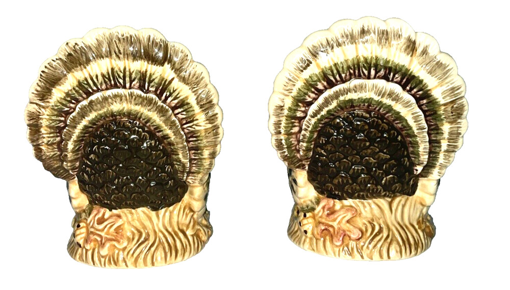 Pfaltzgraff Turkey Candle Holders Set Fall Decor 5" X 4"