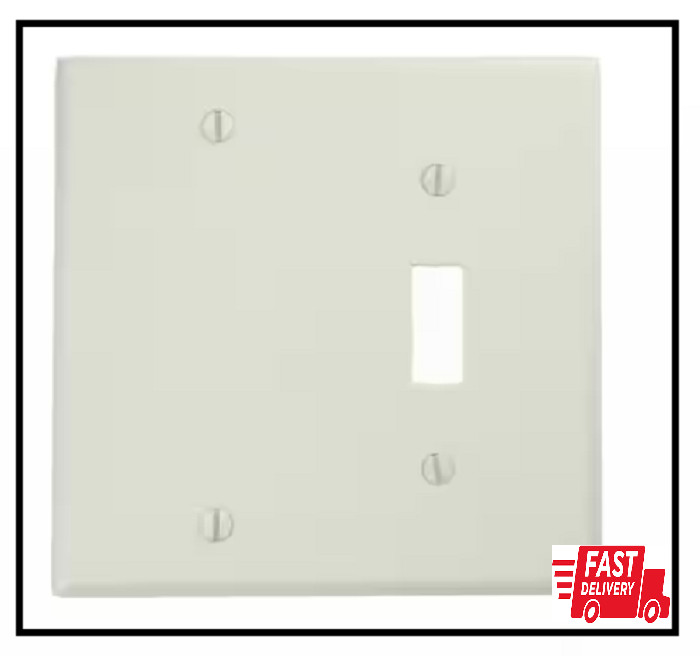 White 2-Gang 1-Toggle/1-Blank Wall Plate (1-Pack)