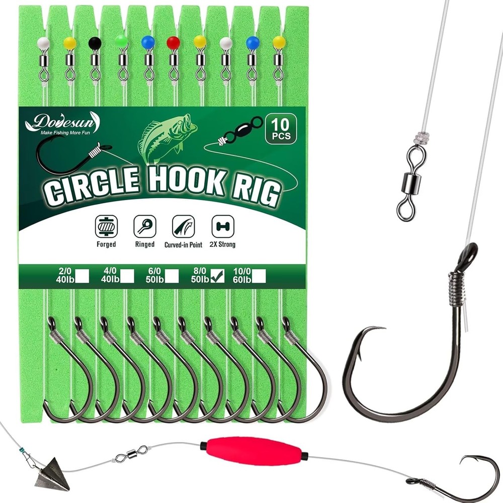 Pre-Rigd Catfish Rig Circle/Ocus Hooks Rigs for Catfish