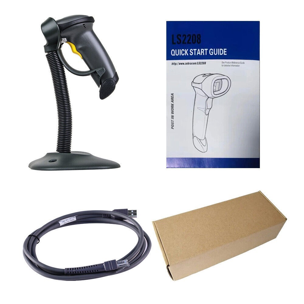 Zebra Symbol LS2208-SR20007R-NA Handheld 1D Laser Barcode Scanner Reader USB US